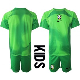 Baby Fußballbekleidung Brasilien Torwart Auswärtstrikot WM 2022 Kurzarm (+ kurze hosen)